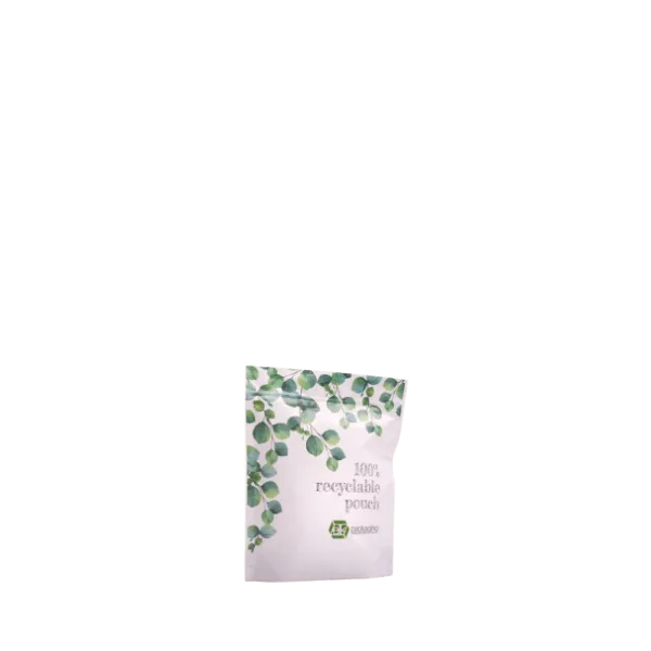 The image displays the Elk Packaging 2.0oz Paper Standup Pouch. The pouch is made of a natural brown paper material and is shown standing upright. It has a zip-lock closure at the top for resealing and a flat bottom to provide stability when placed on a surface. The front of the pouch is plain, without any labels, text, or graphics, showcasing its simple and clean design suitable for various packaging needs. The edges of the pouch are neatly sealed, and the overall appearance is minimalist and functional.