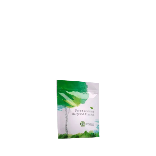 The image shows a 4.0oz PE Standup Pouch from Elk Packaging. The pouch is designed with a smooth, matte white exterior and a transparent front panel that allows the contents to be visible. The pouch has a flat bottom, enabling it to stand upright, and features a resealable zipper closure at the top. There are no labels or branding on the pouch, making it suitable for various packaging needs.