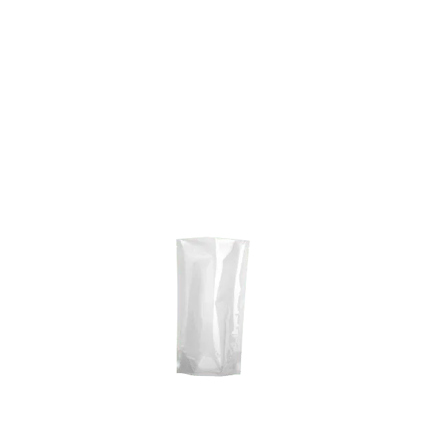 The image displays an Elk Packaging 2.0oz PE Standup Pouch. The pouch is shown standing upright against a white background. It has a smooth, sleek surface with a slight sheen, and its design includes a resealable zip closure at the top. The pouch is primarily white, providing a clean, modern look suitable for various product types. There are no visible labels or branding on the pouch in this image.