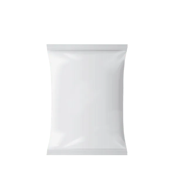 The image displays a 14.0oz Paper Pillow Pouch from Elk Packaging. The pouch is designed in a pillow shape, predominantly white in color, with a smooth, matte finish. The surface appears blank, without any branding, text, or graphics. The top of the pouch has a sealed edge, while the bottom edge is rounded, contributing to its pillow-like appearance. The overall design is clean and minimalistic.