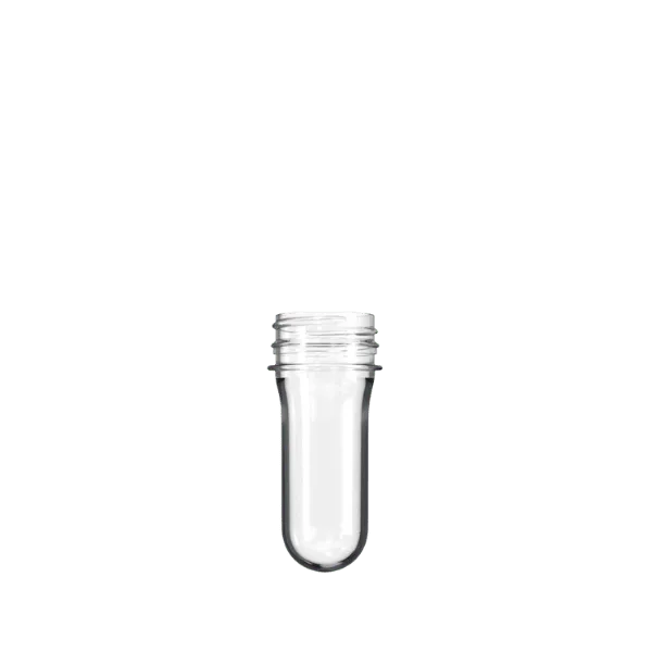 The image shows the Resilux PET Bottle Preform 32gr 38-400. It is a transparent plastic preform with a cylindrical shape and a threaded neck designed for bottle manufacturing. The preform is shown against a plain white background, highlighting its clear material and smooth surface.