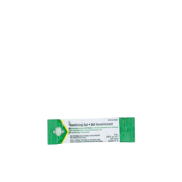 The image shows the Expack 0.7oz PP Standup Pouch Mono UniStick 21ml. It is a small, clear, flexible stand-up pouch with a spout on top for easy dispensing. The pouch has a rectangular shape with a wide base that allows it to stand upright. The material is transparent, showcasing the contents inside. The spout is centrally located at the top, sealed, and designed to be opened just before use. The pouch appears to be lightweight and portable.