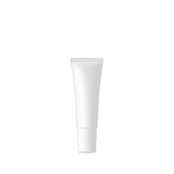 The image shows a 1.1 oz PE Tube ABL Round by Burhani Packaging Solutions. The tube is cylindrical with a white cap and a sleek, silver body. The product appears to be designed for easy dispensing of creams, lotions, or other semi-liquid substances. The overall design is minimalistic and modern.