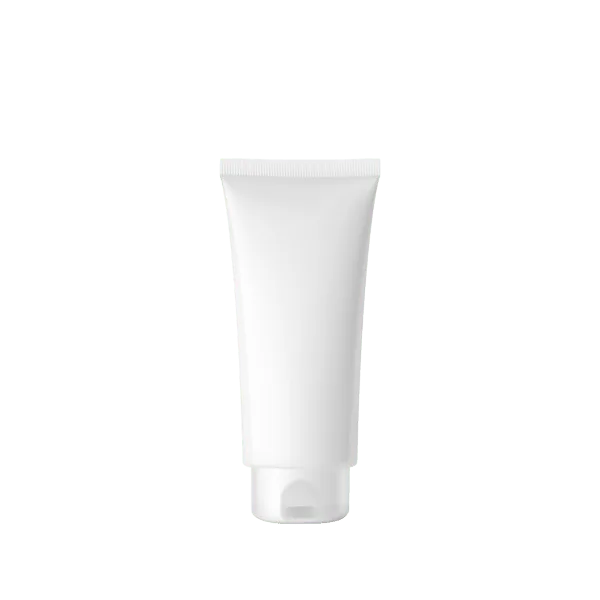The image displays the Burhani Packaging Solutions 3.7oz PE Tube ABL Round. This is a cylindrical, semi-opaque white tube with a smooth texture. The tube is capped with a white screw-on cap, and there are no visible labels, logos, or designs on the body. The overall appearance is sleek and minimalist, suitable for various cosmetic or personal care products.