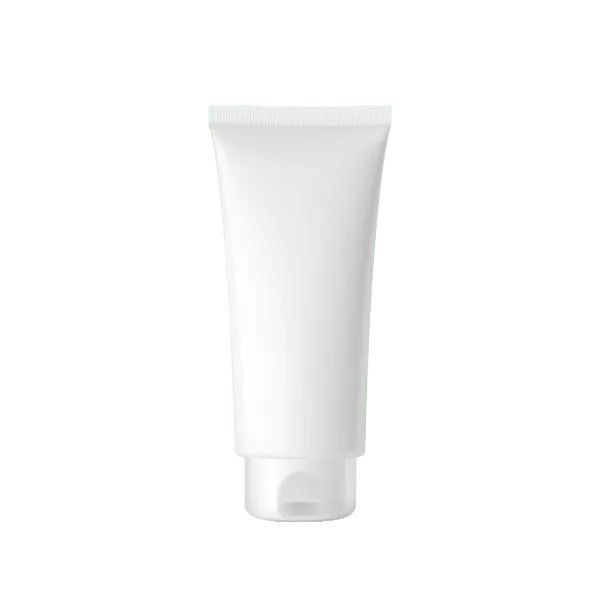 The image shows a Burhani Packaging Solutions 6-8oz PE Tube ABL Round, 200 ml. The tube is white with a glossy finish, featuring a cylindrical shape that tapers slightly towards the bottom. It has a smooth surface with no visible text or branding. The cap is a flip-top type in a matching white color, designed to provide a secure closure. The overall design is simple and clean, suitable for holding cosmetic or personal care products.