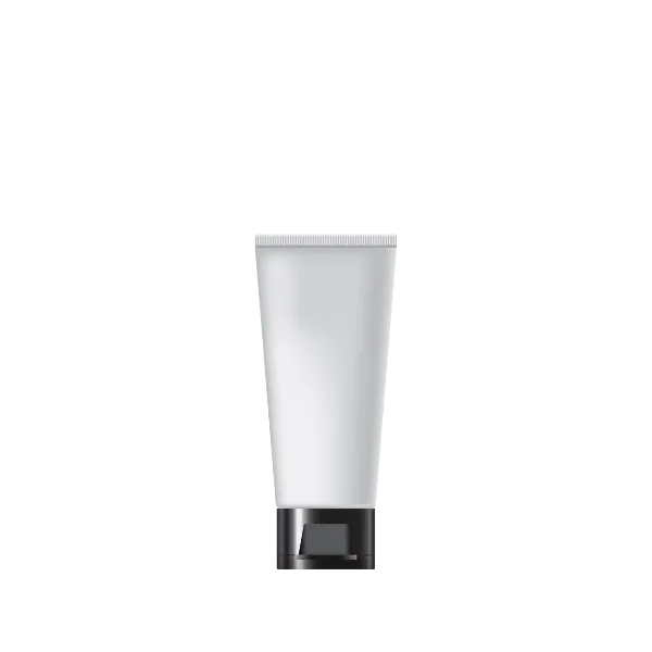 The image shows the Burhani Packaging Solutions 0.3oz PE Tube ABL Oval (8 ml). This product is a small, oval-shaped tube made from PE (polyethylene) material. The tube is designed to hold 0.3 ounces (8 milliliters) of content. It features a smooth, streamlined body with a flat cap on one end for secure closure. The tube is primarily white with no visible branding or labeling. This compact and sleek design is suitable for storing and dispensing small amounts of product.
