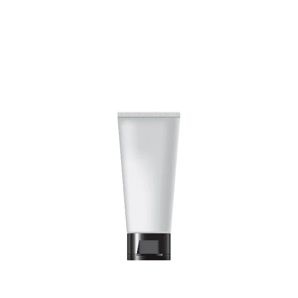 The image shows a 0.7oz PE Tube ABL Oval by Burhani Packaging Solutions. The tube has a sleek, oval shape with a white body and a metallic silver cap. The design is simple and modern, with no visible labels or printed text on the tube's surface. The cap appears to be a screw-on type, ensuring a secure closure. The product looks compact and practical, suitable for holding small quantities of various substances such as cosmetics or lotions.