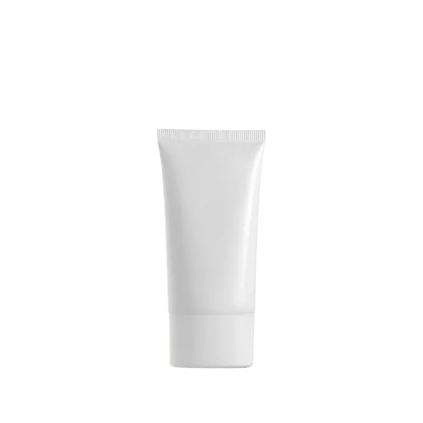 The image shows a 3.0oz PE Tube ABL Oval by Burhani Packaging Solutions. The tube is white with a smooth, glossy finish and features an oval shape. It has a clear, flip-top cap at one end that allows for easy dispensing of the product inside. The overall design is sleek and minimalistic, suitable for packaging various personal care or cosmetic products.