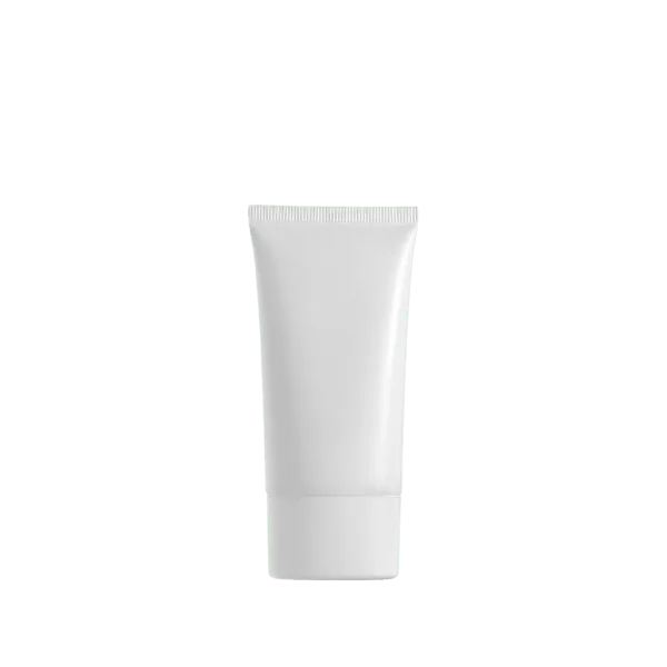 The image shows the Burhani Packaging Solutions 2.4oz PE Tube ABL Oval, a cylindrical, white plastic tube with a smooth, glossy surface. The tube has an oval-shaped cross-section and a white screw-on cap at the top. The tube is plain without any labels or markings.
