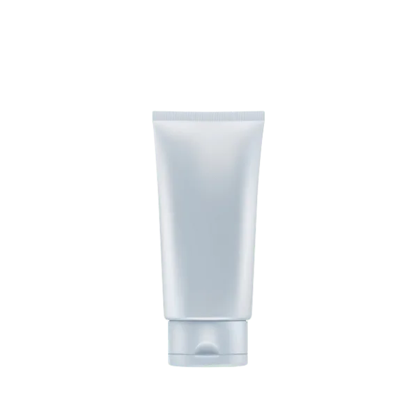 The image shows the Burhani Packaging Solutions 3.7oz PE Tube ABL Oval. It is an oval-shaped tube with a white body and a white flip-top cap. The tube appears to be made from a smooth, glossy material, suitable for holding cosmetic or personal care products. The cap is securely attached to the tube and designed for easy dispensing.