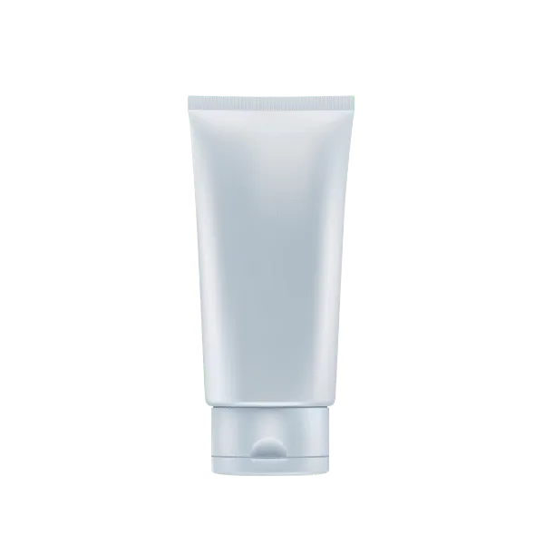 The image shows the Burhani Packaging Solutions 6-8oz PE Tube ABL Oval. It features a sleek, cylindrical tube with an oval cross-section. The tube is primarily white with a smooth surface, and it has a matching white cap at one end. The cap is flat and slightly wider than the tube, providing a stable base for the product to stand upright. The overall appearance is clean and modern, suitable for various personal care or cosmetic products.