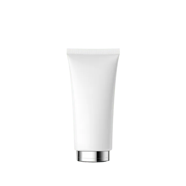 The image features the Burhani Packaging Solutions 3.1oz PE Tube PBL Round (92.5 ml). The tube is cylindrical with a white body and a smooth texture. It has a white screw-on cap at the top, which is slightly rounded. The tube appears to be empty and is shown standing upright against a clean, white background. There are no labels, logos, or additional markings visible on the tube.