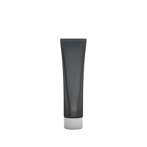 The image shows the Burhani Packaging Solutions 4-6oz PE Tube PBL Round, 135 ml. The product is a cylindrical, white tube with a smooth, glossy finish. The tube has a tapered nozzle at the top, which is sealed with a white screw-on cap. The body of the tube is plain with no visible labels, text, or branding. The overall design is minimalistic and functional, suitable for holding creams, gels, or other liquid products.