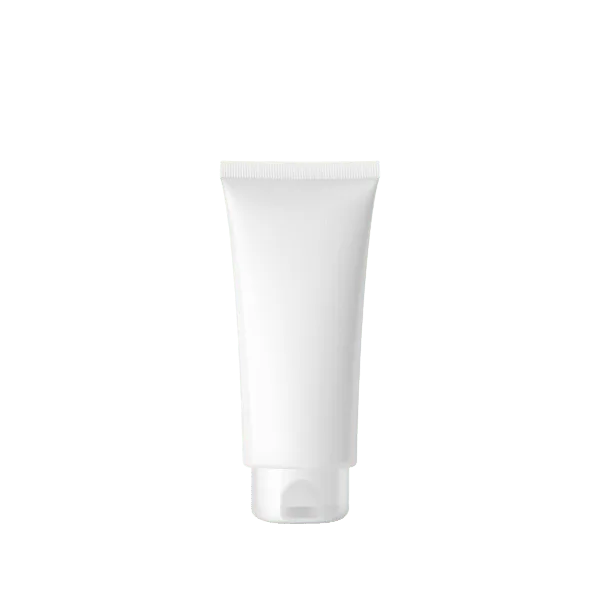 The image displays a 3.9oz PE Tube PBL Round by Burhani Packaging Solutions. The tube appears to be white with a smooth, cylindrical shape. It has a flat, white cap on one end, and the main body of the tube is devoid of any text or graphics, appearing clean and minimalist. The product is designed for packaging and dispensing various contents, typically used in the cosmetics or personal care industries.