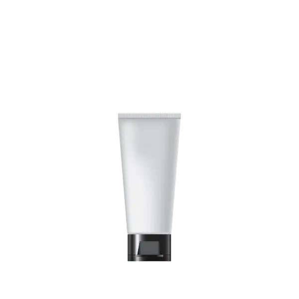 The image displays a Burhani Packaging Solutions 0.2oz PE Tube (PBL Oval, 5 ml). The tube is small and cylindrical with a smooth, glossy white finish. It features a flat, oval-shaped cap at the top, which appears to be securely closed. The overall design of the tube is sleek and minimalistic, suitable for holding small quantities of products such as creams or lotions.