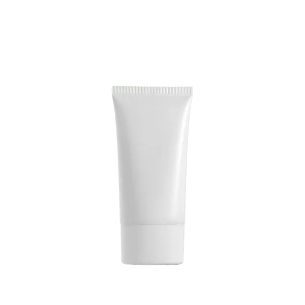 The image shows the Burhani Packaging Solutions 3.7oz PE Tube PBL Oval. The tube is predominantly white with a smooth surface and an oval shape. It has a white cap at the bottom, which appears to be a flip-top style for easy dispensing. The overall design is sleek and minimalistic, suitable for various cosmetic or personal care products.