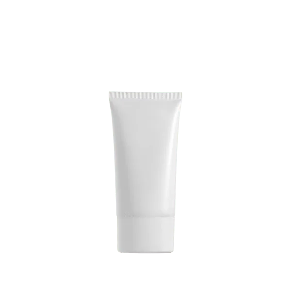 The image depicts the Burhani Packaging Solutions 2.9oz PE Tube (PBL Oval, 85 ml). It is a sleek, cylindrical tube with a smooth, glossy finish, predominantly white in color. The tube has a cap at one end, which appears to be a flip-top type, allowing for easy dispensing of the product inside. The overall design is simple and modern, suitable for holding creams, gels, or lotions.