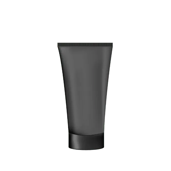 The image shows a Burhani Packaging Solutions 4.6oz PE Tube PBL Oval, 135 ml. The tube has a sleek, oval shape and a smooth, glossy surface. It features a white body with a flip-top cap of the same color. The overall design appears clean and modern, suitable for packaging various products such as cosmetics, lotions, or creams.