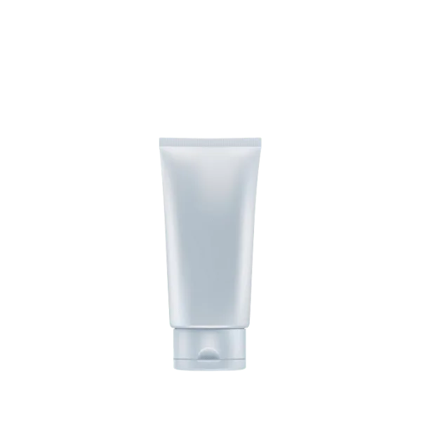 The image shows a Burhani Packaging Solutions 3.9oz PE Tube PBL Oval. The tube is white with a smooth, glossy surface and a cylindrical shape that tapers slightly towards the bottom. It has a flat, oval-shaped cap at the top, which appears to be securely closed. There are no visible labels, text, or branding on the tube in the image.