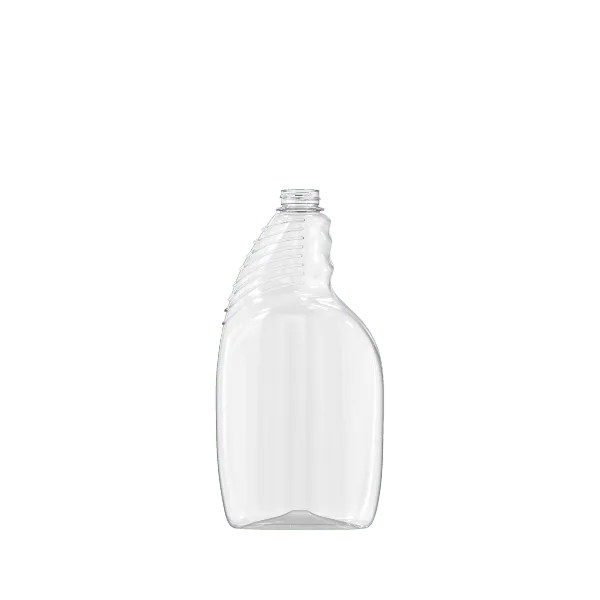 The image displays the Resilux 24.0oz PET Bottle (A240E3G). It is a clear, transparent plastic bottle with a sleek, cylindrical shape. The bottle has a smooth surface and a standard screw-top neck, suitable for various liquids. The overall design is minimalistic and functional, focusing on practicality and versatility.