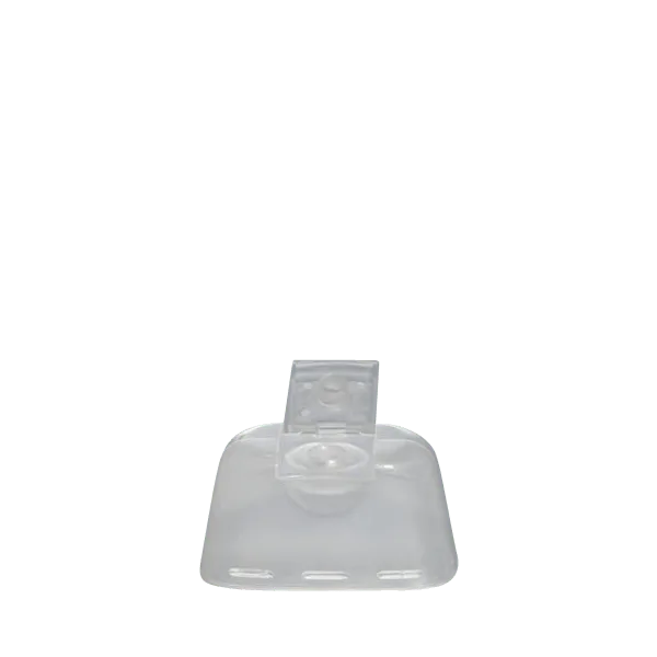 The image shows a Menshen PP Flip-Top Cap. The cap is designed with a hinge mechanism that allows it to flip open and close securely. It is made of polypropylene material and features a smooth, rounded shape. The cap appears to be uniform in color and has a glossy finish. This type of cap is typically used for bottles or containers to provide easy access to the contents while ensuring a tight seal when closed.