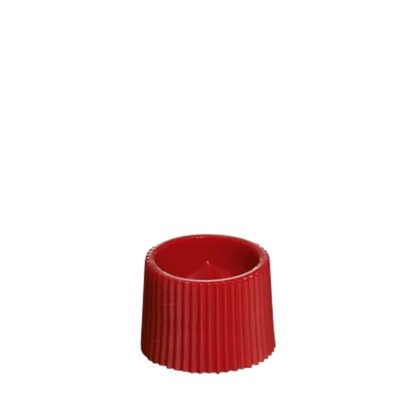 The image shows a white plastic cap designed for tube packaging. The cap has a ribbed edge for easy grip and a flat top surface. This product is the Menshen PE Tube Cap M15. The cap appears to be smooth with a circular shape and is intended to be used as a closure for tubes.