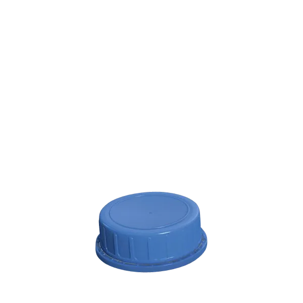 The image showcases the Menshen PP Threaded Closure 54 Chemical Closure. This product is a white, circular plastic cap designed for sealing containers. The threaded design is visible on the inside, indicating it screws onto a compatible container for a secure fit. The closure appears smooth and evenly textured.