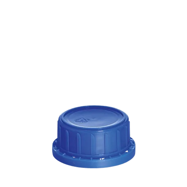 The image displays the Menshen PP Threaded Closure 45 Chemical Closure. It is a cylindrical, white plastic cap with thread patterns on the inside, allowing it to securely fasten onto compatible containers. The closure has a slightly domed top and a smooth exterior surface. The product is designed for use in sealing chemical containers.