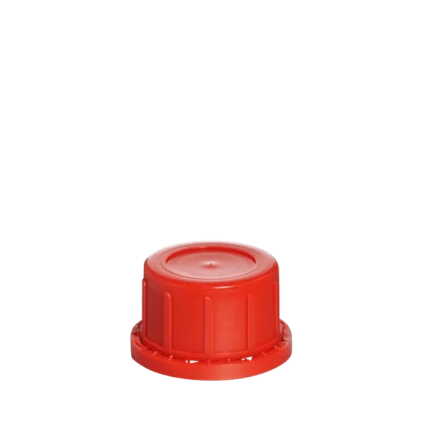 The image shows a Menshen PP Threaded Closure 45 Chemical Closure. It is a white, circular, plastic cap designed for sealing chemical containers. The closure features a threaded design on its lower half, which allows it to be screwed securely onto the container. The top surface of the cap is flat with no visible markings or designs. The overall appearance is that of a sturdy and functional closure suitable for industrial or commercial use.
