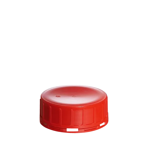 The image shows a Menshen PP Threaded Closure 80 Chemical Closure, a plastic cap designed for sealing chemical containers. The closure is cylindrical with a threaded exterior, allowing it to be securely screwed onto a container. The cap is primarily white with a smooth, slightly domed top and ribbed sides for easier grip and handling.