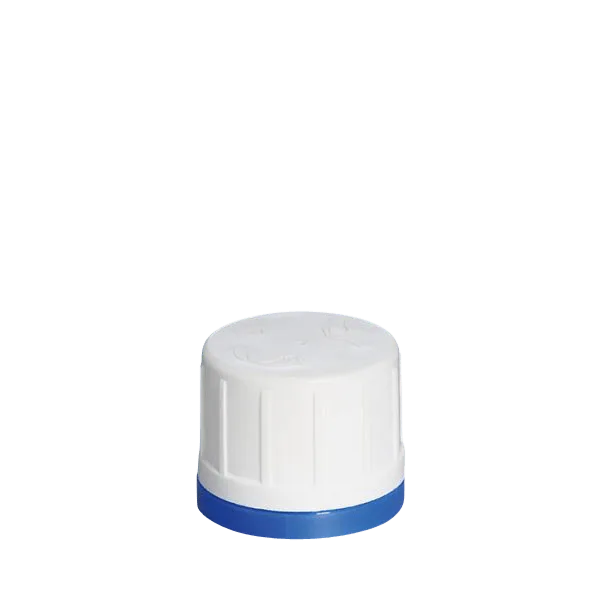 The image shows a Menshen PP Threaded Closure 32 Chemical Closure 31501-1. It is a plastic, circular, threaded cap designed for chemical containers. The closure has a ridged outer edge for easy grip and twisting. The surface of the cap appears smooth, and it includes threading on the interior to securely fasten to compatible containers. The color of the closure is white.