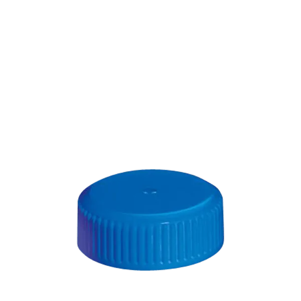 The image displays the Menshen PP Threaded Closure 30 Screw Closure. It shows a cylindrical, white screw cap with a slightly domed top and fine threading around the outer edge. The cap appears to be designed for secure sealing of containers.