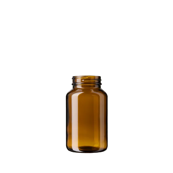 The image shows a Calaso 6.8oz Glass Jar (GX320004-679) in Juniper color. The jar has a sleek, cylindrical shape with smooth, transparent glass. The lid appears to be a matching color, creating a cohesive and modern look. The jar is empty and positioned against a plain background, highlighting its design and clarity.