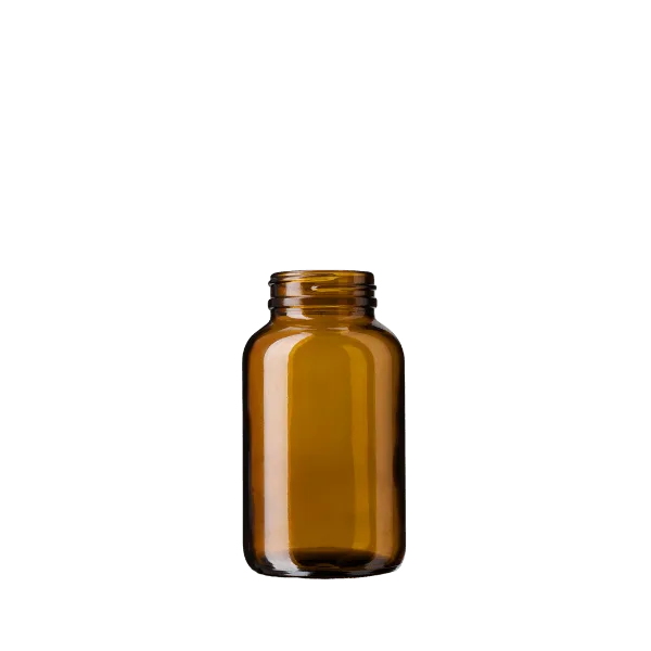 The image shows the Calaso 8.5oz Glass Jar GX320005-679 in Juniper. The jar is made of clear glass with a cylindrical shape and a smooth surface. It has a wide opening at the top, and the mouth of the jar appears to be threaded, suggesting it is designed to be sealed with a compatible lid (not shown in the image). The jar's simple and elegant design makes it suitable for various storage uses.