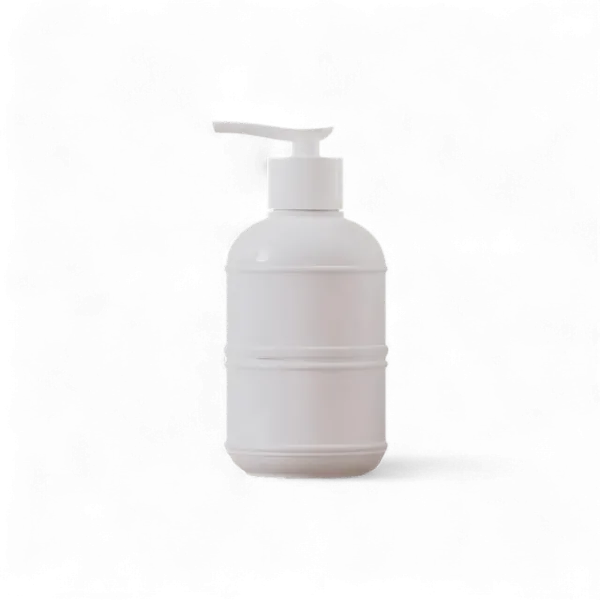 Mingdun Packaging 10oz/300ml PETG Round Squat Cosmetic Bottle with 24mm Neck & Decorative Molded Horizontal Bands