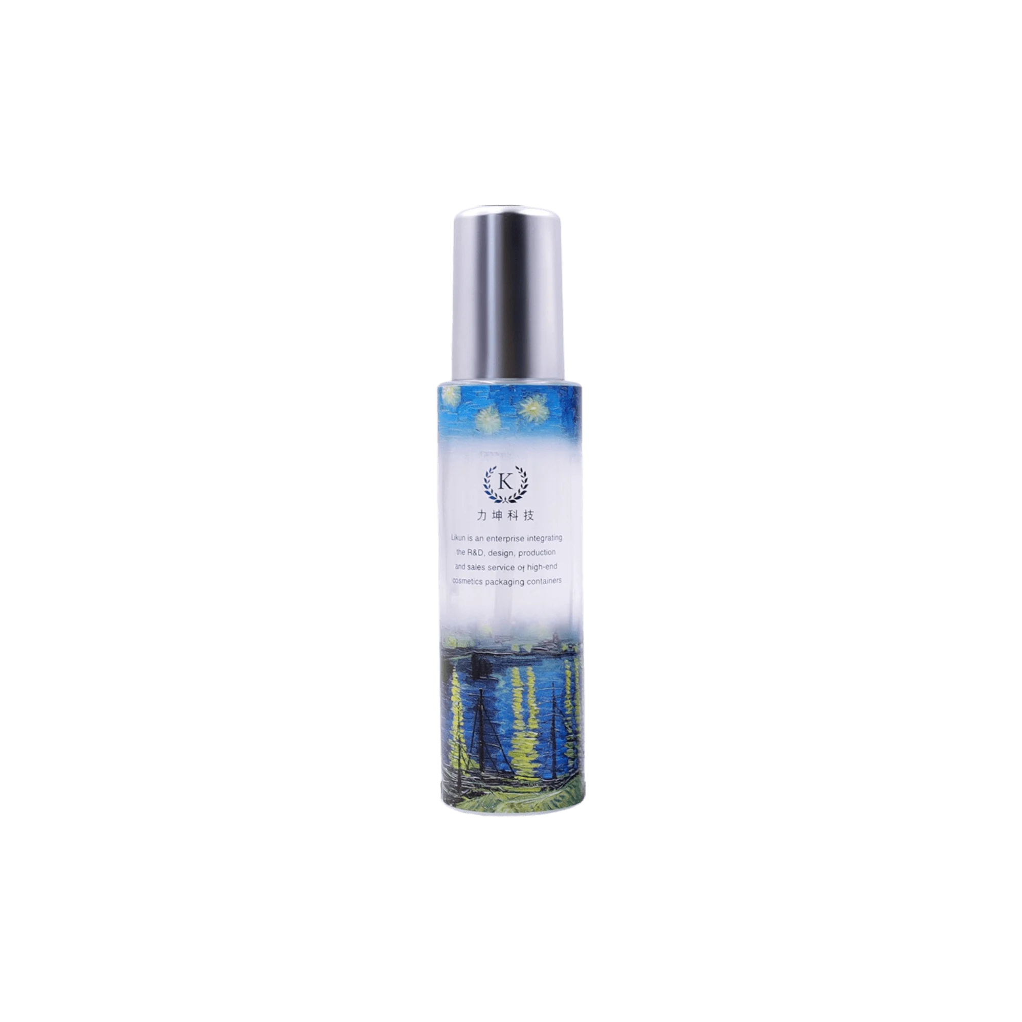 Likun Packaging 2.7oz /80ml Glass Cylinder Bottle with Pump