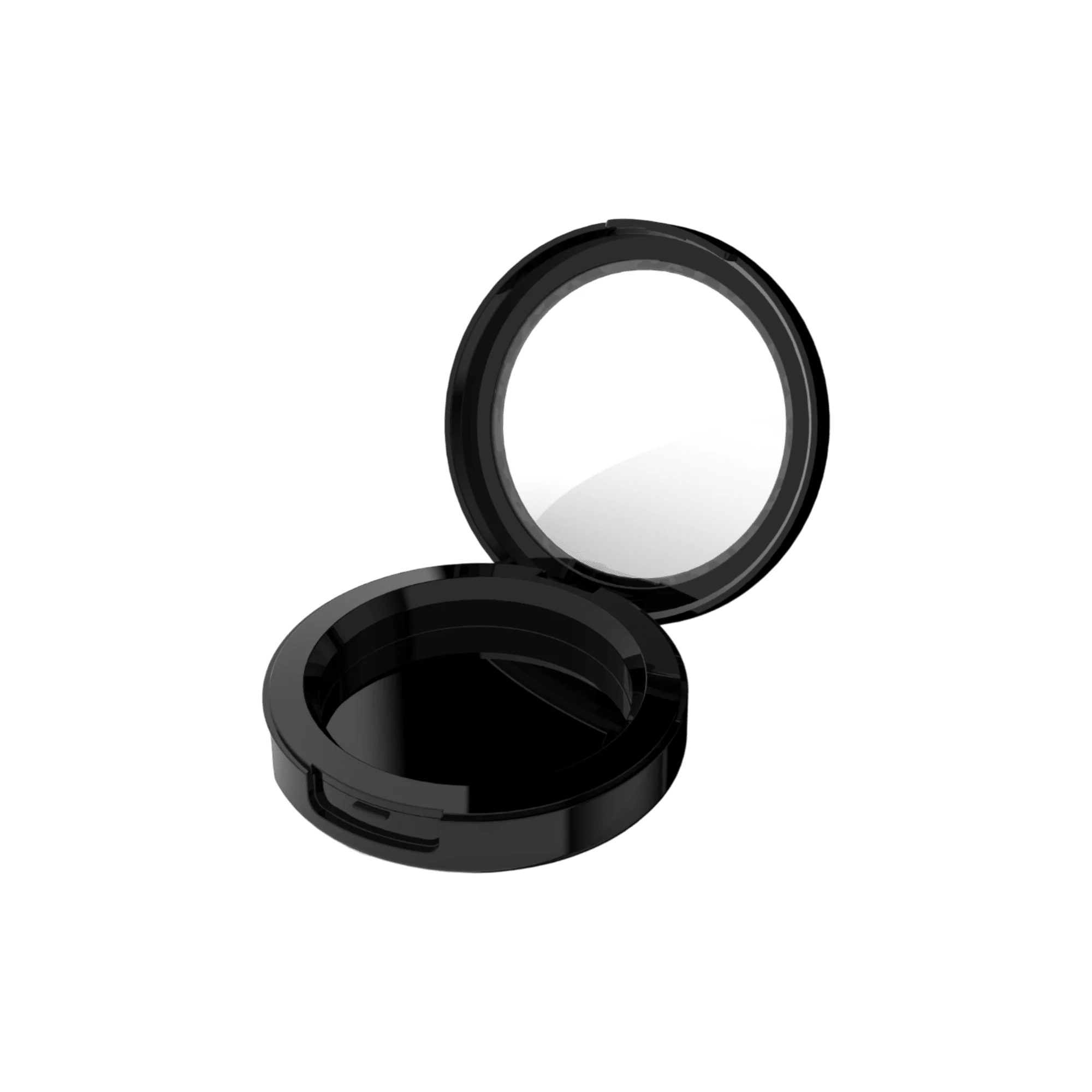 Round Single Pan ABS Cosmetic Compact with Clear Window, 2.36" Diameter for Blush, Bronzer and Pressed Powder Foundation