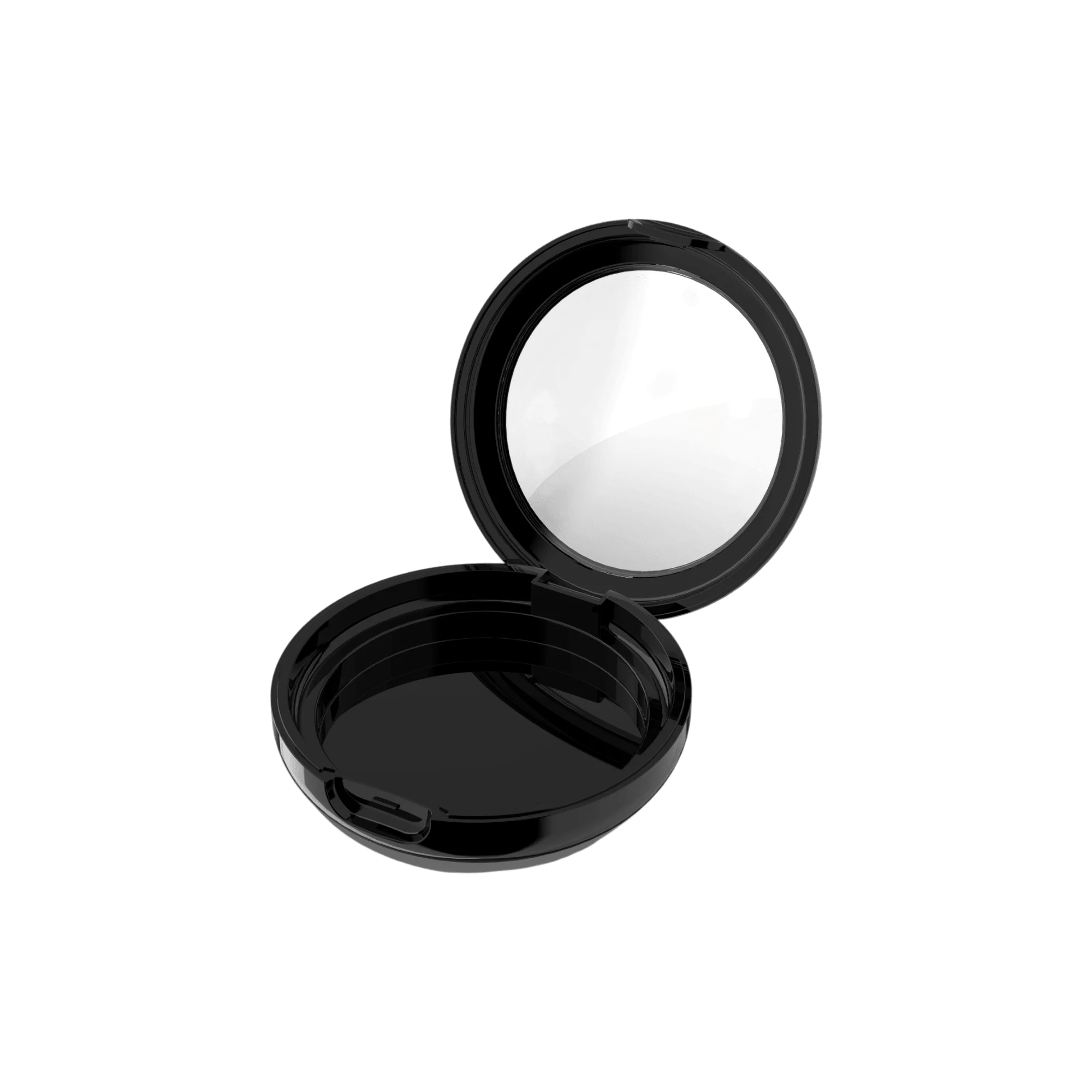 Round Single Pan ABS Cosmetic Compact with Clear Window and Domed Lid, 2.83" Diameter for Foundation & Pressed Powders
