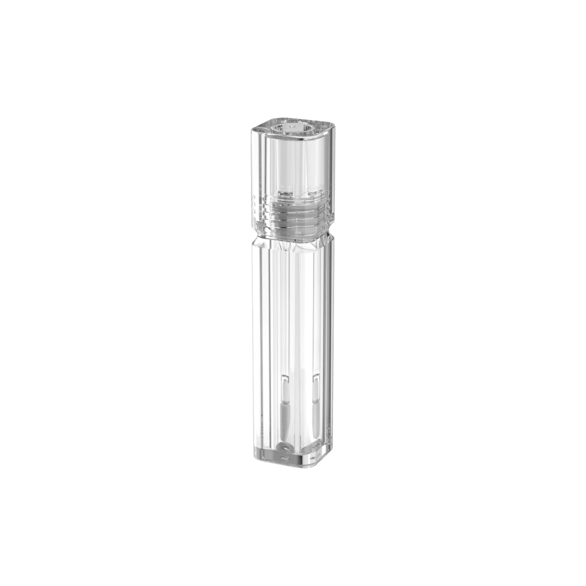 Shinhan C.M 0.1oz /3ml PETG Clear Rectangular Bevelled Lip Gloss and Concealer Tube with Customizable Wand Applicator