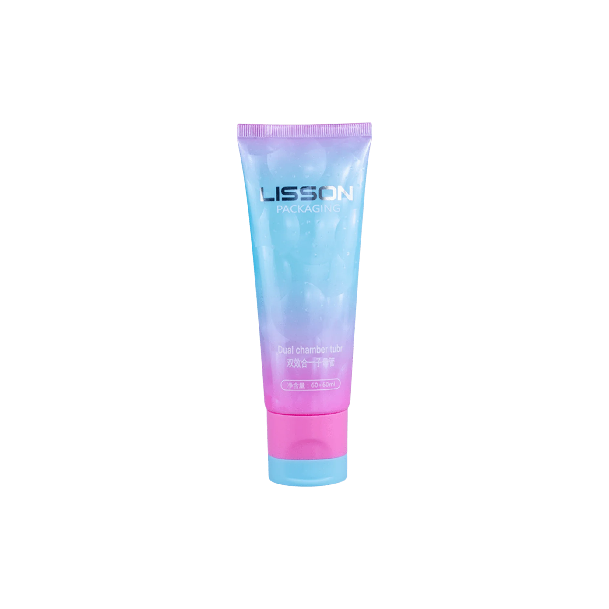 LISSON Packaging 40.0mm 4.1oz /121ml Dual Chamber PE Tube with Flip Top Cap