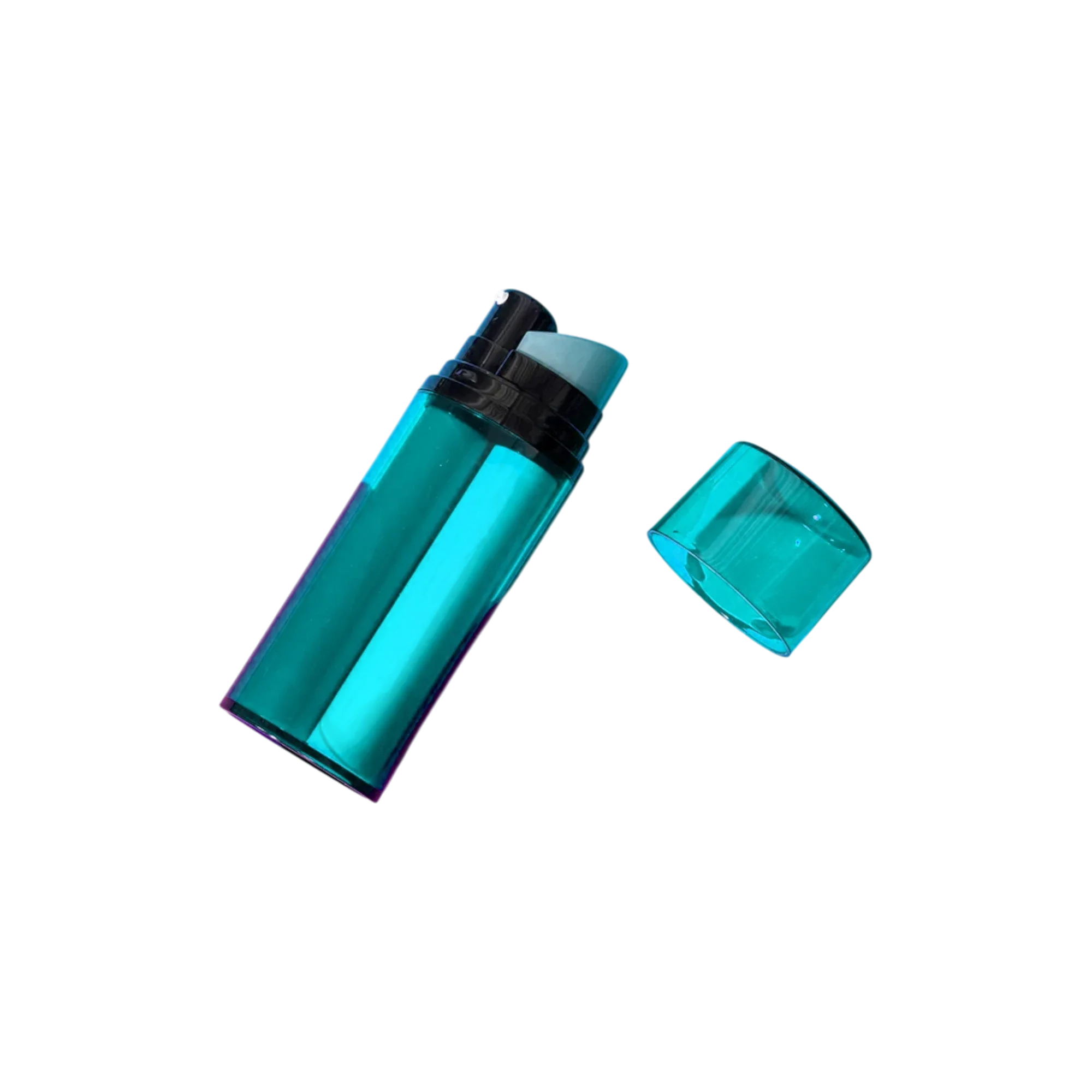 UKPACK 1oz/30ml PP & SAN Cylinder Dual Chamber Airless Pump Bottle | 2-in-1 15ml Twin Chambers with 1:1 Mixing Ratio