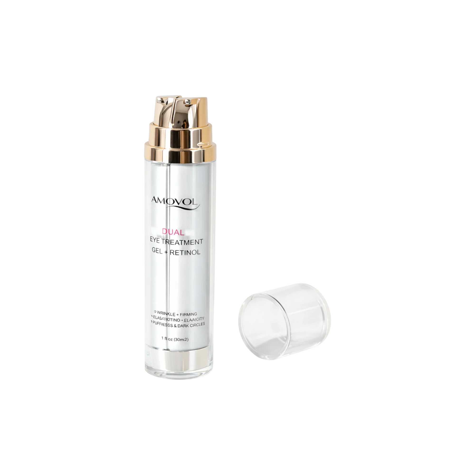 UKPACK 1.7oz/50ml Acrylic Cylinder Dual Chamber Airless Pump Bottle | 2-in-1 25ml Twin Chambers with 1:1 Mixing Ratio
