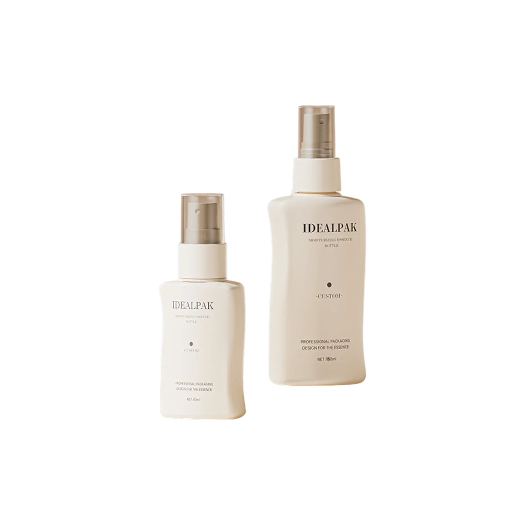 5.1oz/150ml 24-400 PET Asymmetrical Rectangle Bottle with PP Fine Mist Sprayer and Clear Overcap