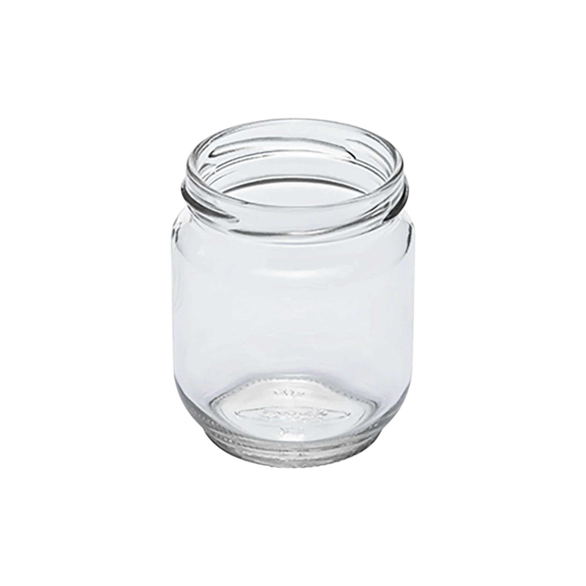 Hwahsia Glass 6.8oz/200ml Clear Glass Squat Round Jar with Lug Finish for Honey, Jams, & Preserves