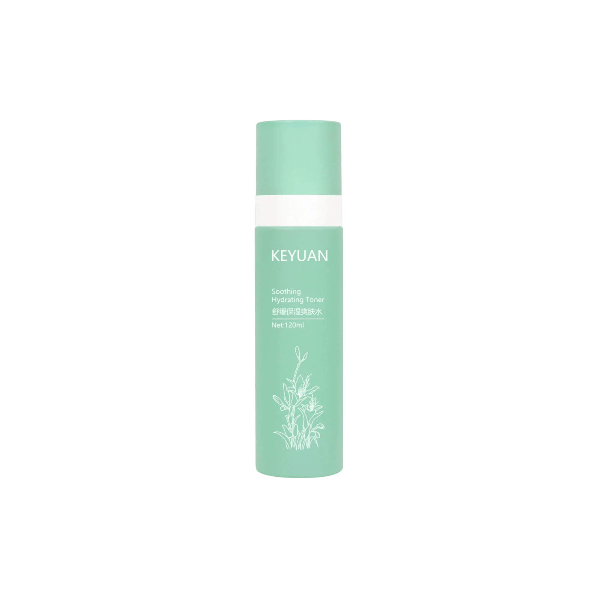 Keyuan Packaging 4.1oz/120ml 21-400 PET Cylinder Bottle with PP Fine Mist Sprayer and Flush PP Overcap