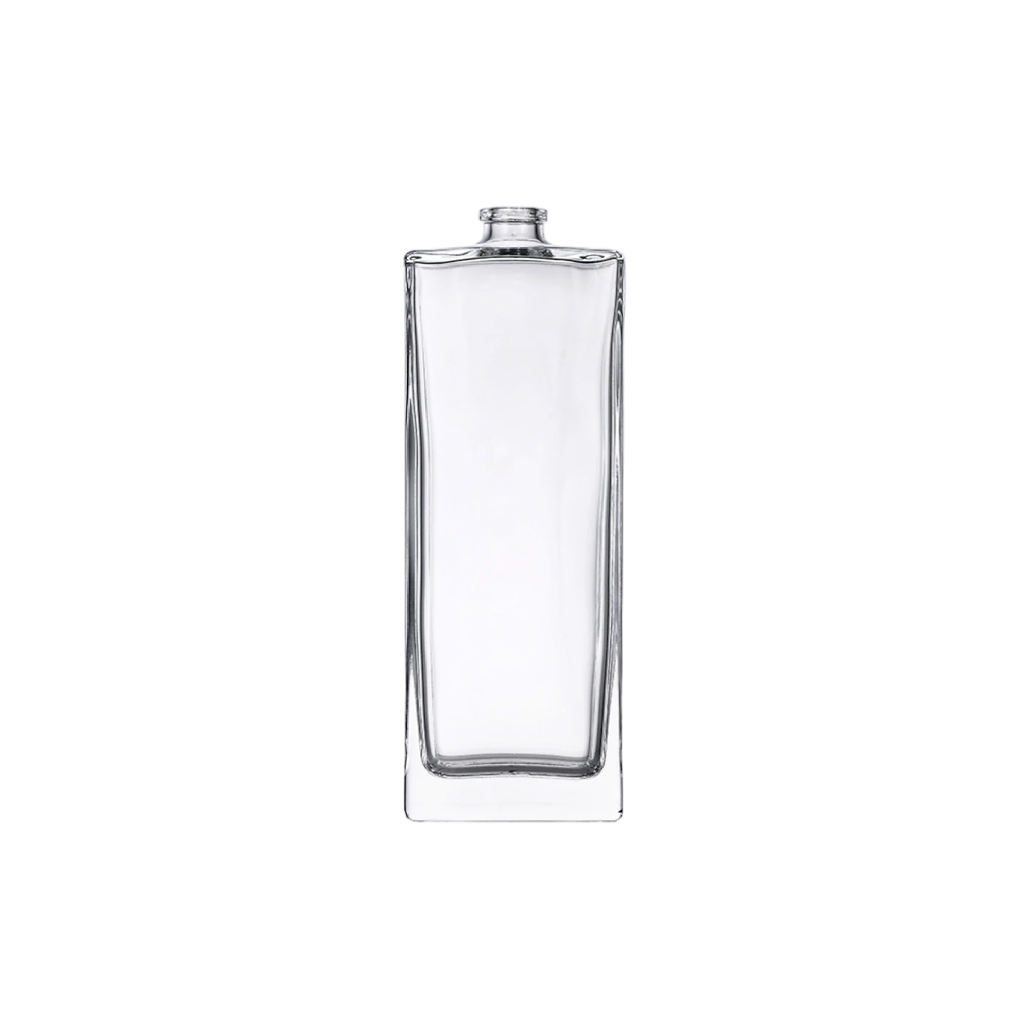 3.4oz/100ml FEA 15 Clear Glass Tall Rectangle Perfume Bottle with Premium Heavy Base & Crimp Neck