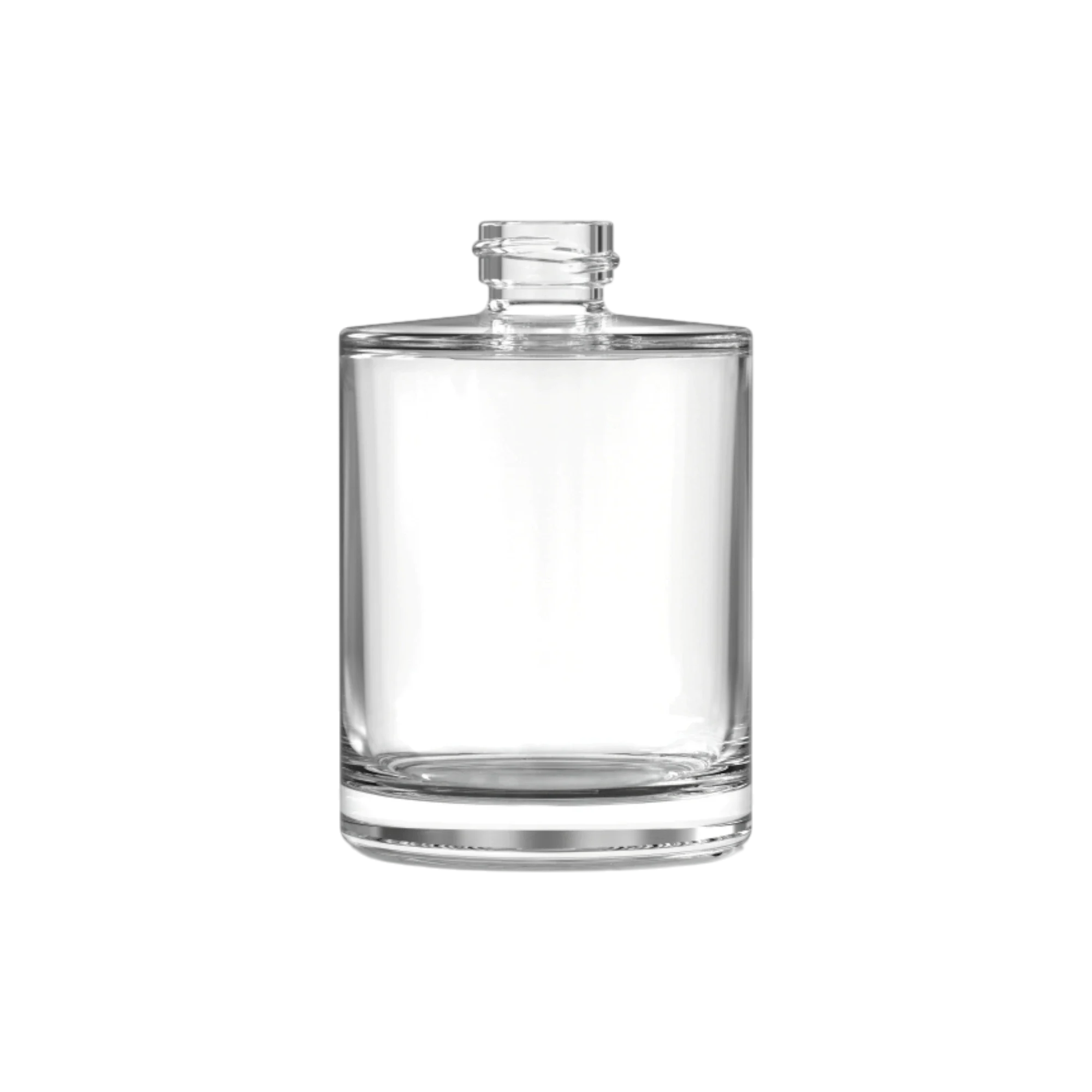 1.7oz/50ml 18-400 Clear Glass Squat Cylinder Cosmetic Bottle with Premium Heavy Base for Serums, Oils, Perfumes, & Foundation