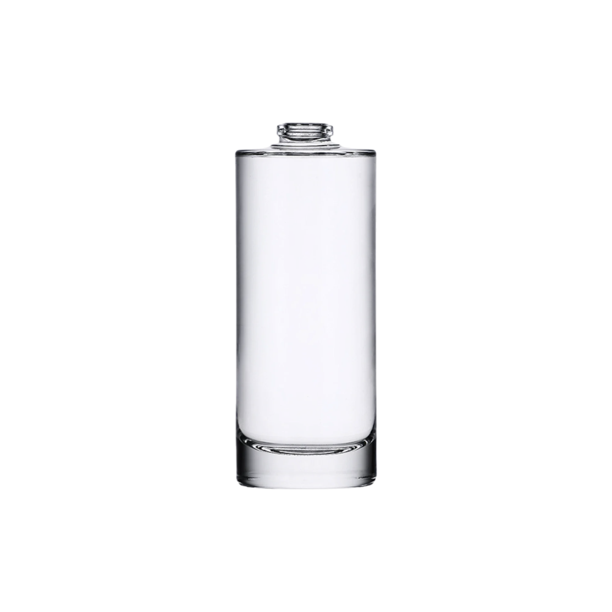 1.7oz/50ml FEA 15 Clear Glass Slim Cylinder Perfume Bottle with Premium Heavy Base & Crimp Neck