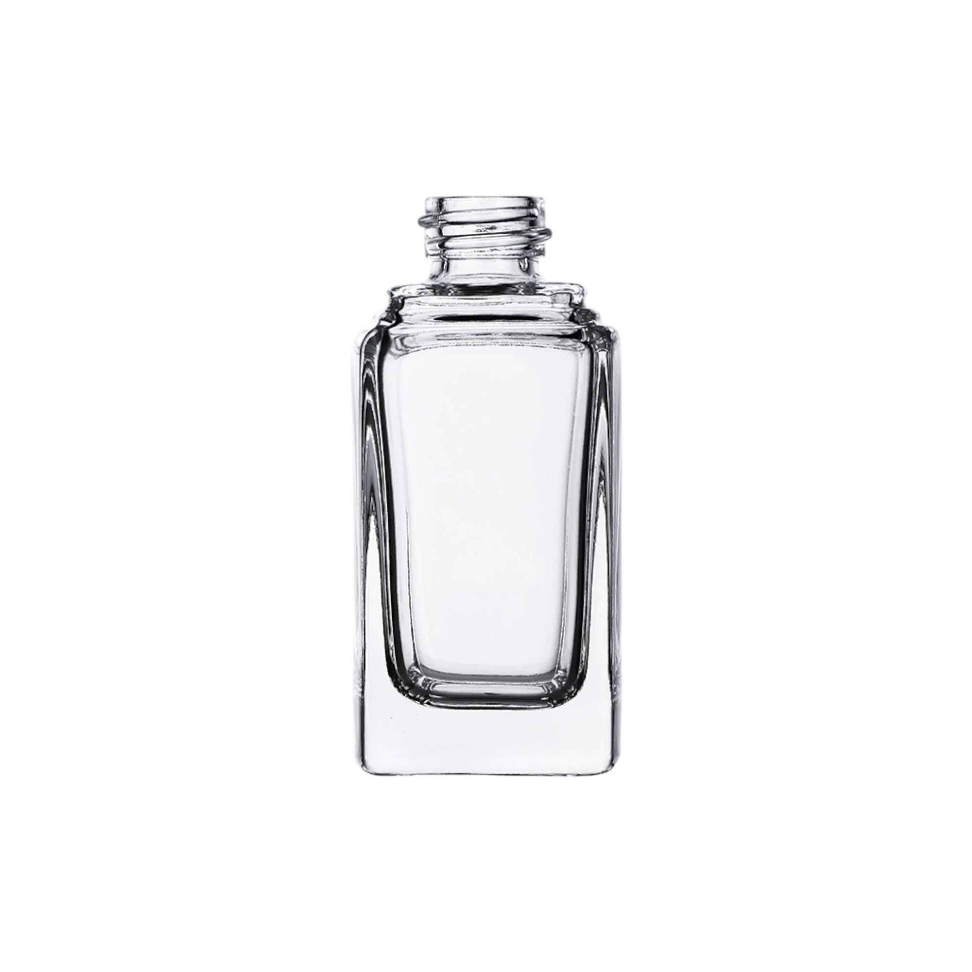 1oz/30ml 18-415 Clear Glass Rectangle Bottle with Premium Heavy Base for Perfumes, Serums, & Foundation
