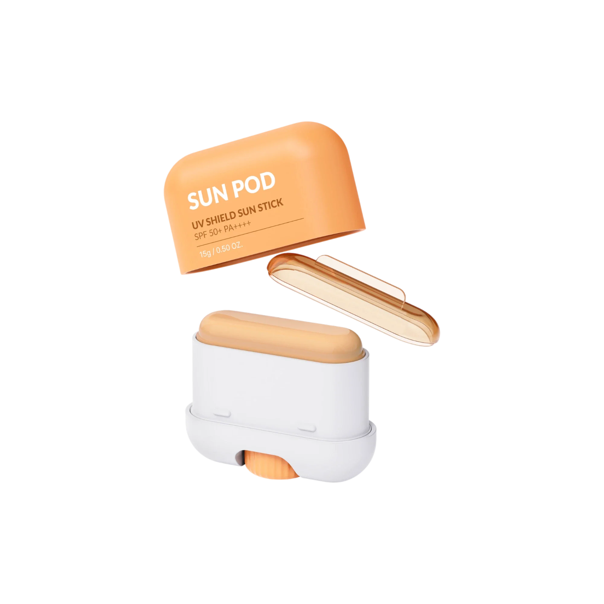 0.5oz/15g PP Wide-Body Oval Mini Sunscreen Stick with Bottom Dial Twist-Up Mechanism, Compact Pod Design